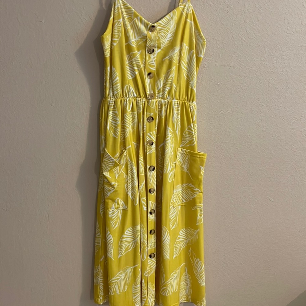 Yellow Elastic Waist Dress
